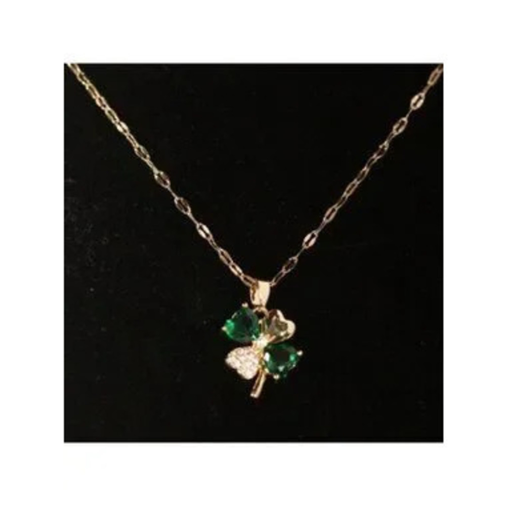 Emerald Clover Charm Necklace
